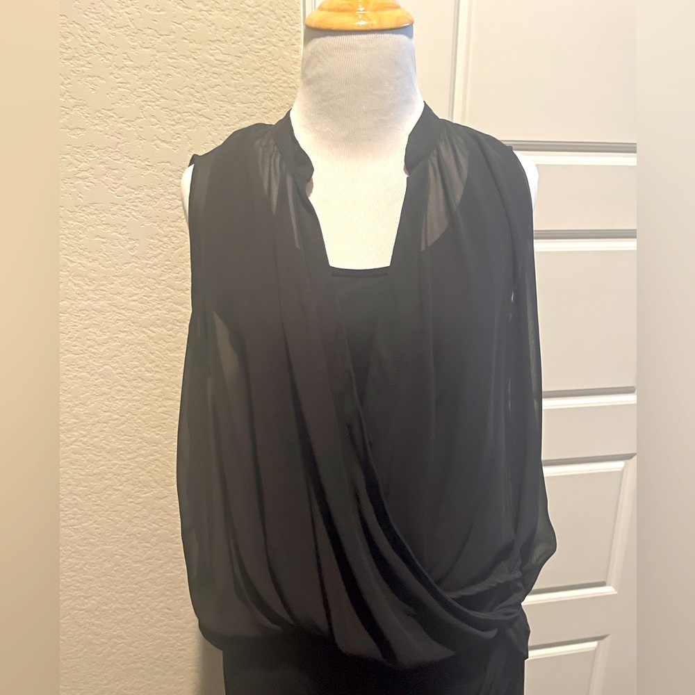 All Saints chiffon overlay dress